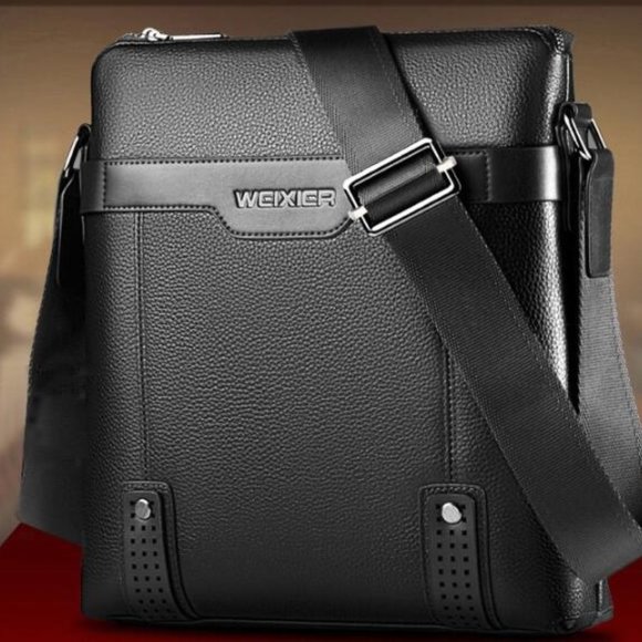 Top-layer cowhide handbag men's stilettos laptop bag 1A3452101-01